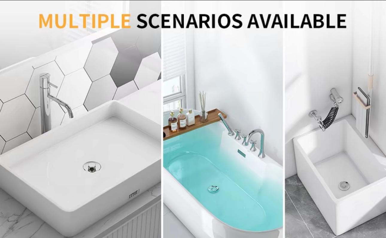 Bathroom Sink Stopper Hair Catcher, Universal Pop Up Sink Drain Filter with Stainless Steel Filter Basket, Bathroom Sink Drain Strainer