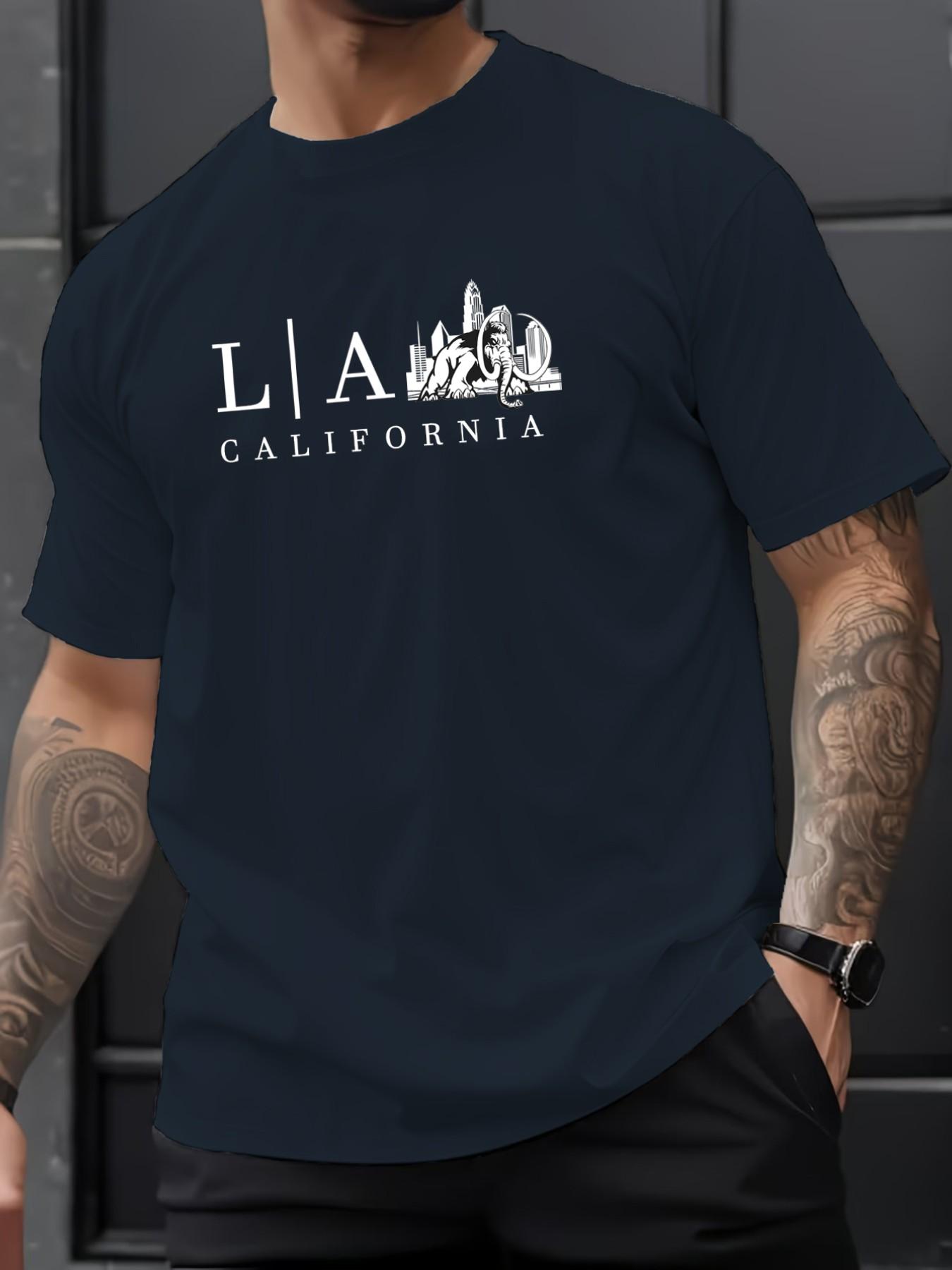 Men's Summer Micro-Stretch Comfort Round Neck Printed T-Shirt, Fashionable Trendy Wear, Best Choice for Men, Casual Stylish Tee