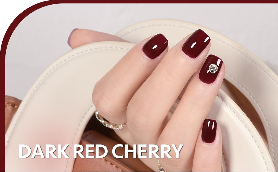 GAOY UV Gel Nail Polish, 16ml Soak Off Gel Polish, UV Light Cure for Nail Art DIY Manicure at Home, 1149 Dark Red Cherry Burgundy Red