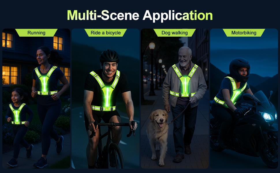Reflective Vest For Running Gear – High Visibility Rechargeable Light Up Vest for Night Running, Cycling & Walking | Adjustable Safety Vest for Men & Women Reflective Vest For Running Gear – High Visibility Rechargeable Light Up Vest for Night Running, Cycling & Walking | Adjustable Safety Vest for Men & Women
