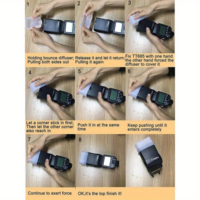 Camera Flash Diffuser Softbox for V860iii Tt520ii V850ii Tt600 Tt685, Essential Photography Accessory for Soft Lighting, Camera Accessories