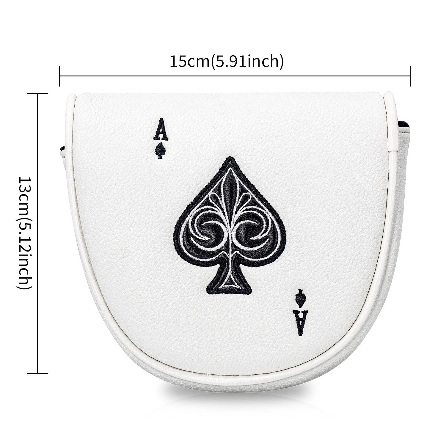 Poker Ace of Spades Golf Putter Cover, Durable Mallet Putter Headcover, Soft Lined Golf Club Protector, Stylish Golf Accessory, Perfect Gift