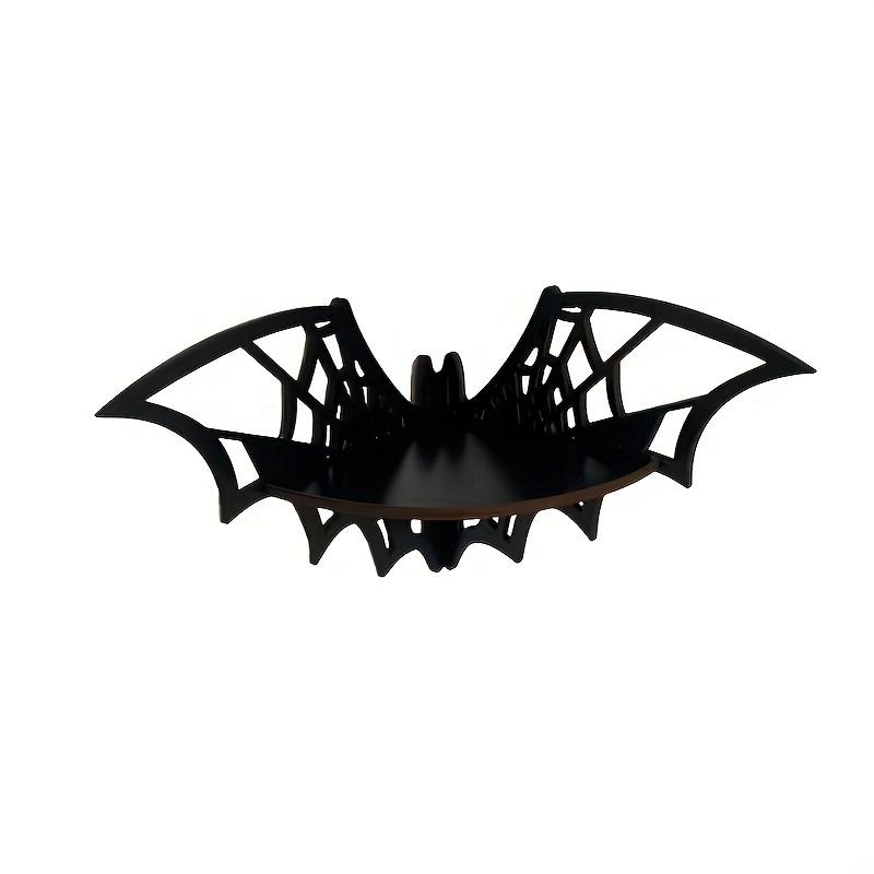 Bat Wall Shelf, Wooden Spider Bat Corner Rack, Halloween Decorative Wall Mount, Floating Display Stand, Art Animal Theme Room Accent