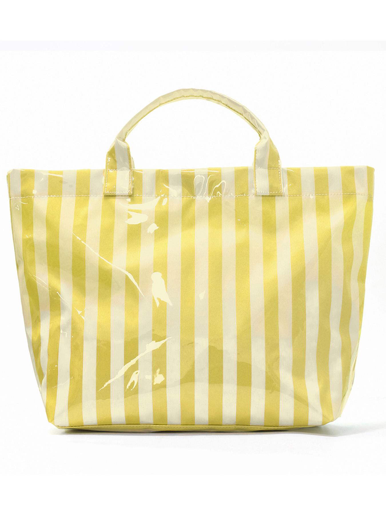 2026 New Striped Handbag Tote Bag, Large Capacity Shopping Bag, PVC Waterproof Fabric, Velcro Closure, Ideal for Daily Commute, Beach Vacation, Travel