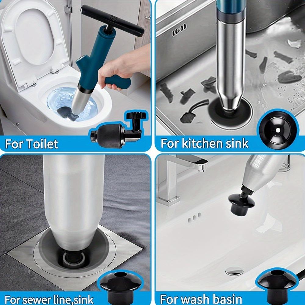 Toilet Plunger Kit, High Pressure Air Drain Cleaner, Toilet Clog Remover for Bathroom, Shower, Sink, and Bathtub, Essential Household Cleaning Tools   shock brush