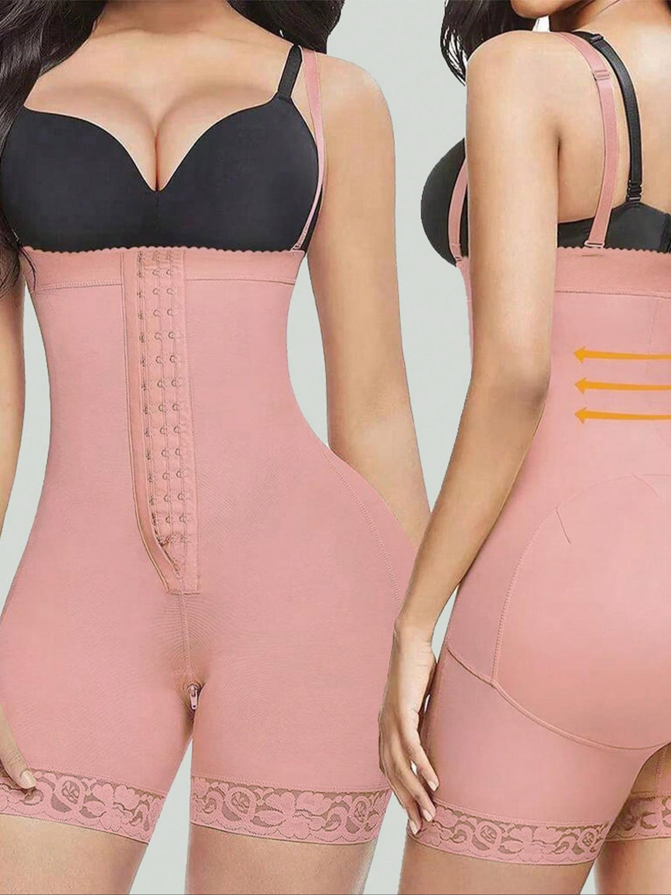 Women's Solid Color Contrast Lace Shapewear Panty, Tummy Control Butt Lifter, High Stretch Shaper for Daily Wear