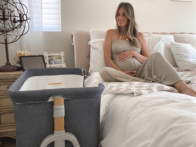 HARPPA Cuddly | 3-in-1 Baby Bassinet Bedside Sleeper, Rocking Bassinet with Mattress & Cover, 5 Height Adjustable Bassinet for Baby with Wheels, Crib For Infant