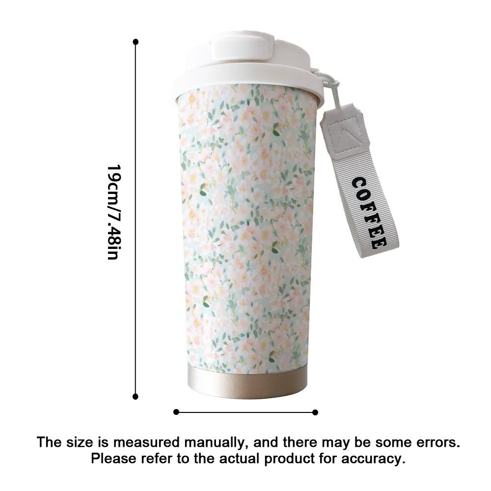 Abstract Floral Coffee Cup, Portable Insulated Tumbler, Keeps Drinks Hot/cold, Boho Style, Ideal for Office, Travel, Sports, Golf