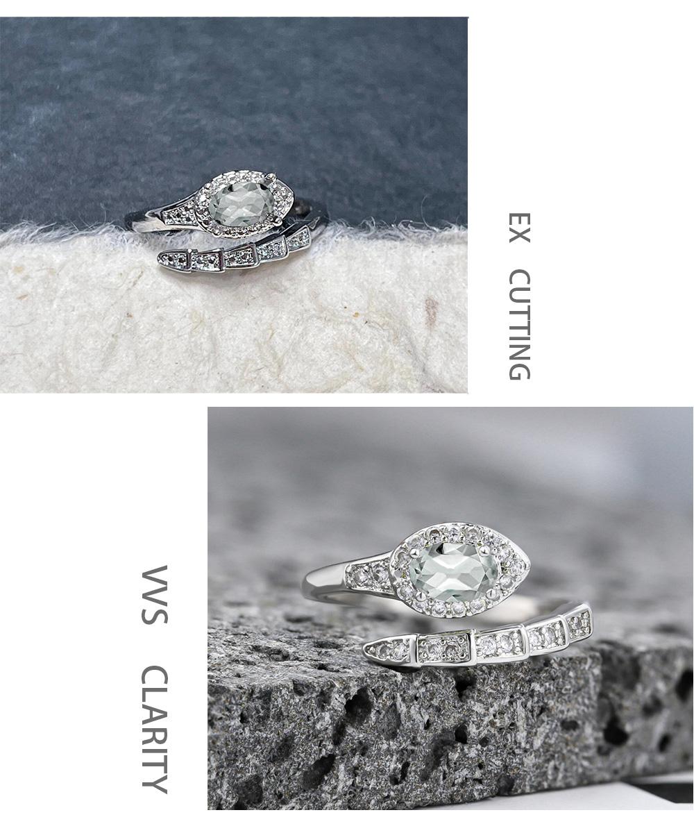 【JYJZZ237】S925 Silver Serpent Bone Ring Opening Adjustable Zirconia Ring Fashion Light Luxury Exquisite High Grade Design, Jewelry Gift.