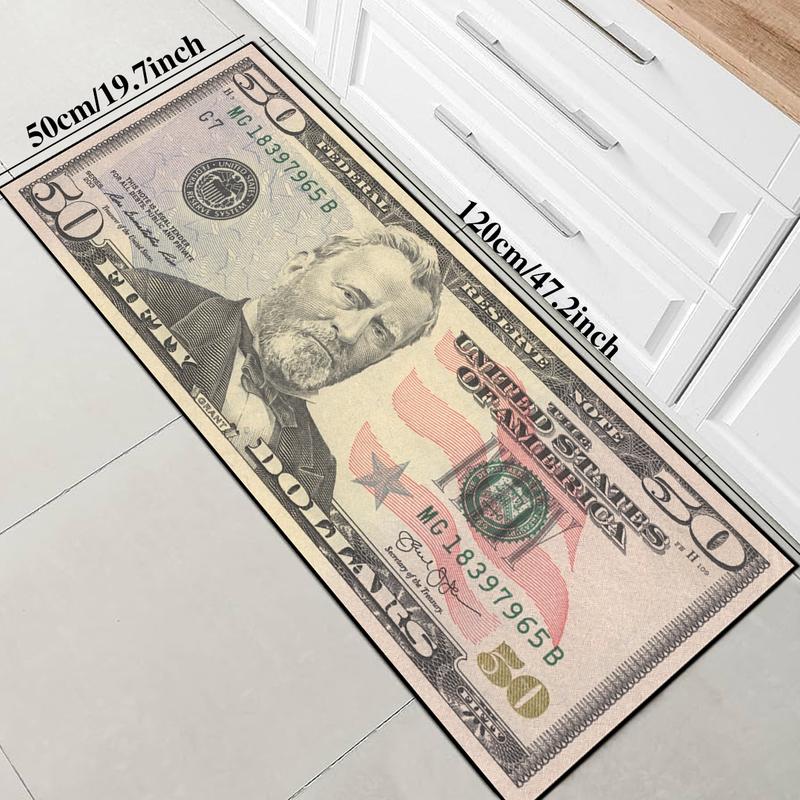Creative 100 Dollar Pattern Rug, 1 Count Bedroom Decor Bedside Soft Carpet, Area Rug, Thickened Fluffy Plush Floor Mat for Home Living Room Bedroom