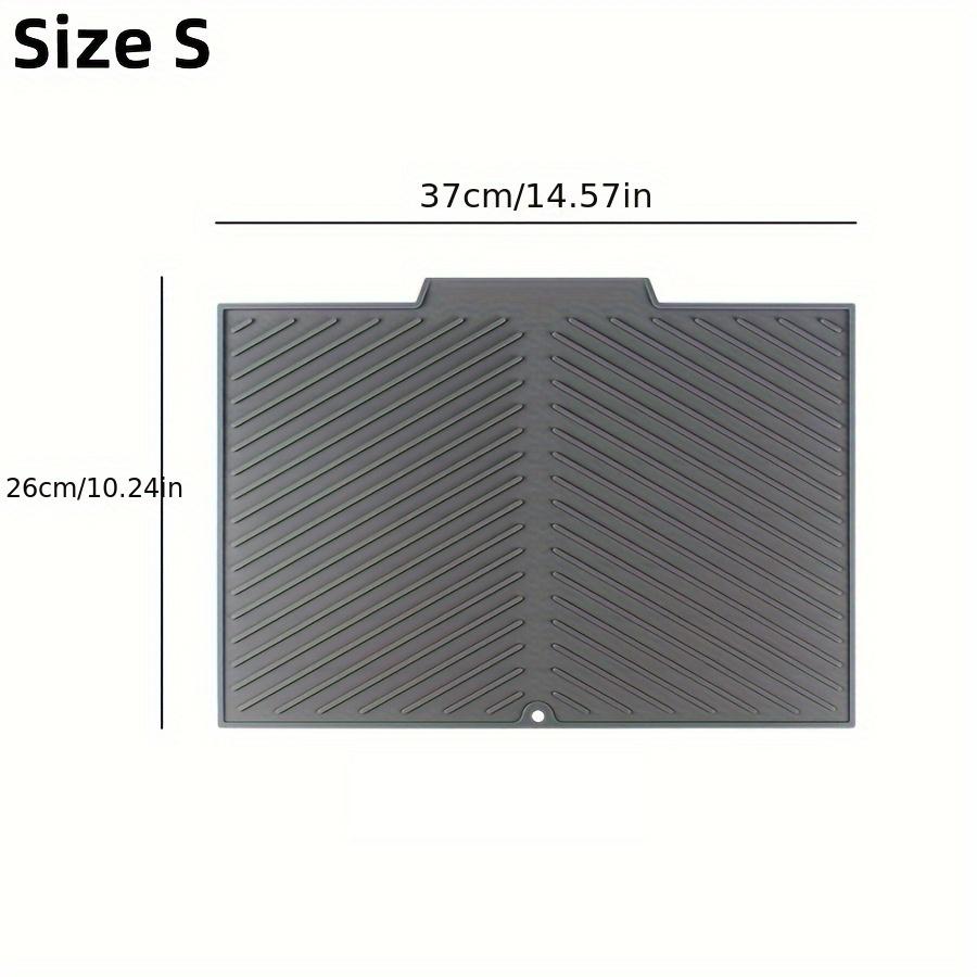 1pc Silicone Drain Mat with Drainage Opening, Non-Slip Heat-Resistant Placemat for Kitchen, Dining Table, and Bathroom - Gray, Rectangular Design for Efficient Water Flow and Spill Prevention, Kitchen Floor Mat