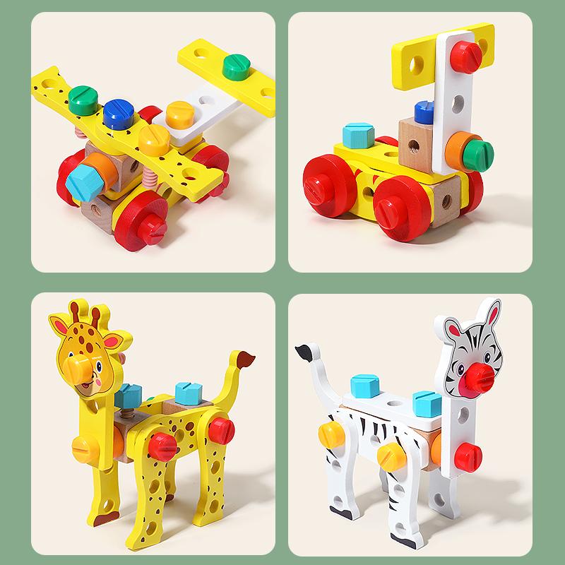 Children's Animal Assembly Toolbox, Funny Wooden Tools Toy, Play House Preschool Education Educational Toys, Create Thinking&Hands-On Ability, , Birthday Children's Day Gifts For Boys Girls