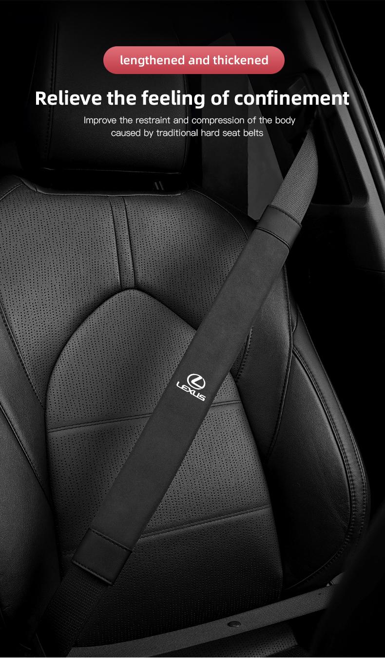 2Pcs Car Seat Belt Safety Shoulder Covers Car Accessories For Lexus IS500 LS460 RC200 LM300 RX450 LX NX350h LC UX CT RZ450e RC300 GX400 GS200t GS300h LS600 RX300 TX LBX HS250