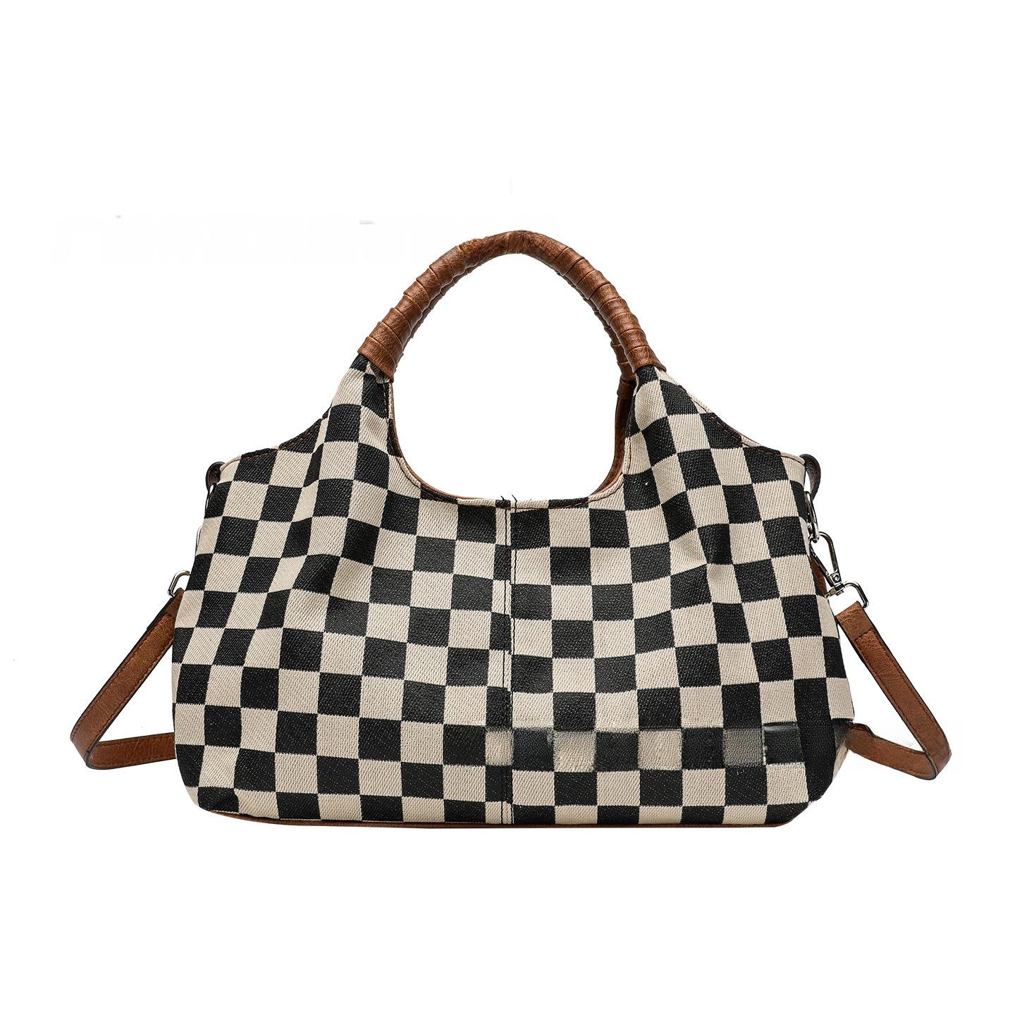 Viral Checkerboard Woven Hobo Bag, Old Money Quiet Luxury Shoulder Purse, 2-Color Casual Handbag with Detachable Strap