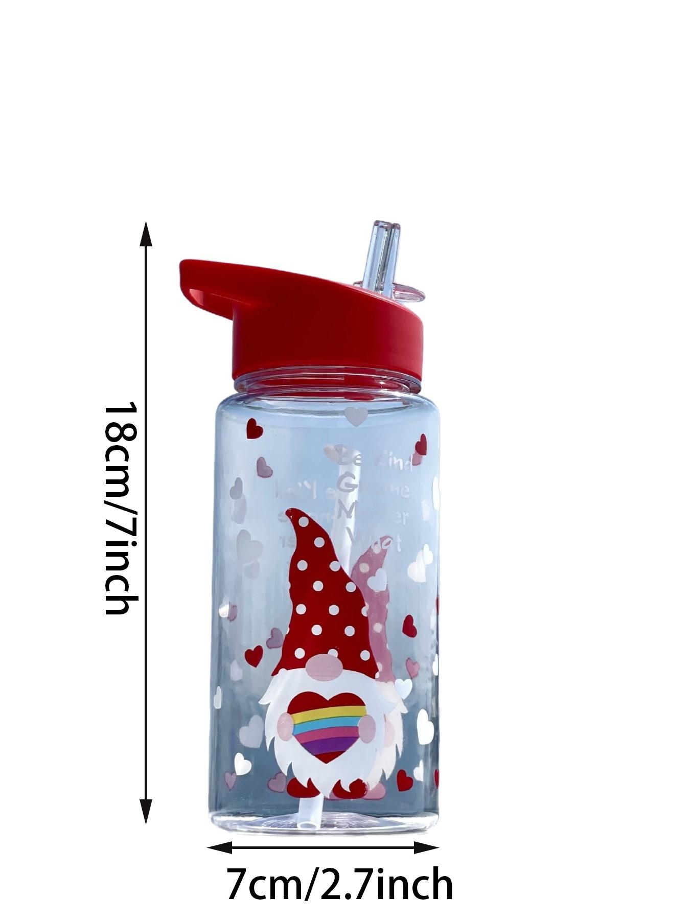 1pc Cross-Border Cartoon Pattern Personalized Plastic Water Bottle, Portable Handle, Space Cup, Straw, Ideal for Outdoor Sports