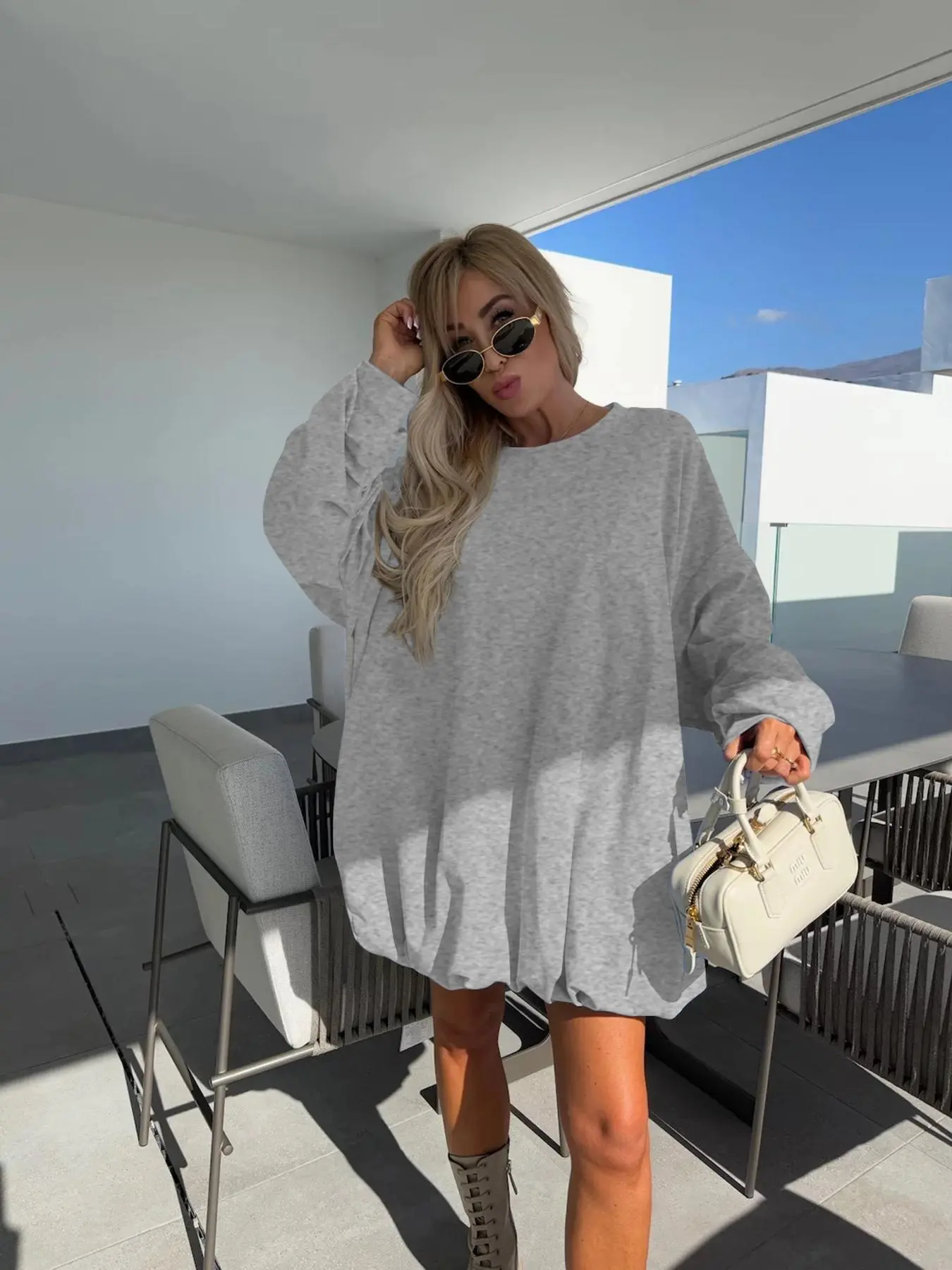 Autumn Winter Casual Tight-Fit Sweatshirt, No Belt Included, Comfortable and Stylish, Perfect for Daily Wear, Ideal for Cool Weather