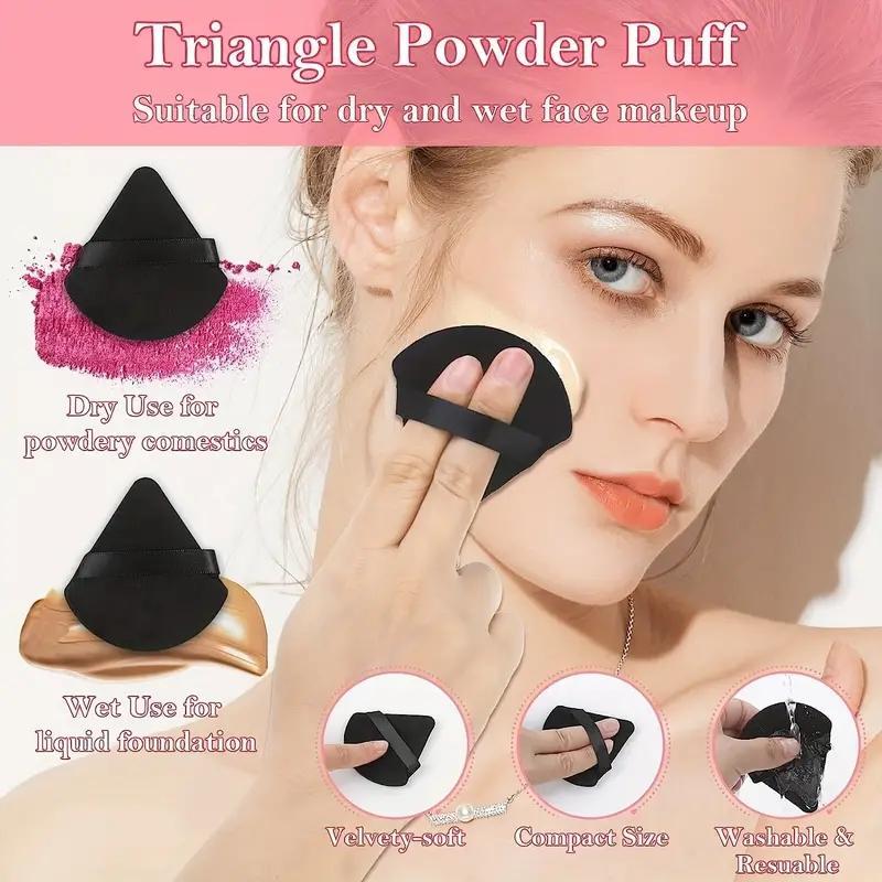 Makeup Application Kit with Mixing Palette, Triangle Powder Puff, Eyeshadow Brush, Lipstick Wand, Mascara Stick, Storage Box Included