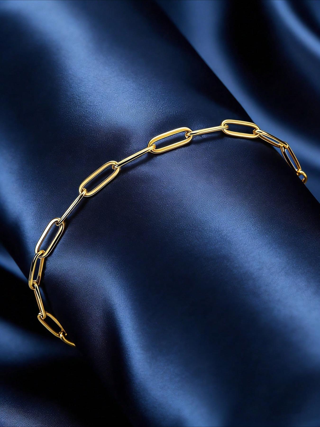 Light Luxury Non-Fading Stainless Steel Bracelet, Classic Paperclip Design, Versatile and Style-Neutral, Elevates Outfit Refinement