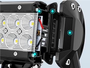 Nilight LED Pods 8PCS 18W 1260lm Flood LED Light Bar Driving Fog Light Off Road Lights Work Light 24V 12V for Motorcycles Van Camper Wagon Car Pickup ATV UTV SUV Truck Boat Vehicle Auto Parts Adjustable Mounting Bracket Wide Illumination Range