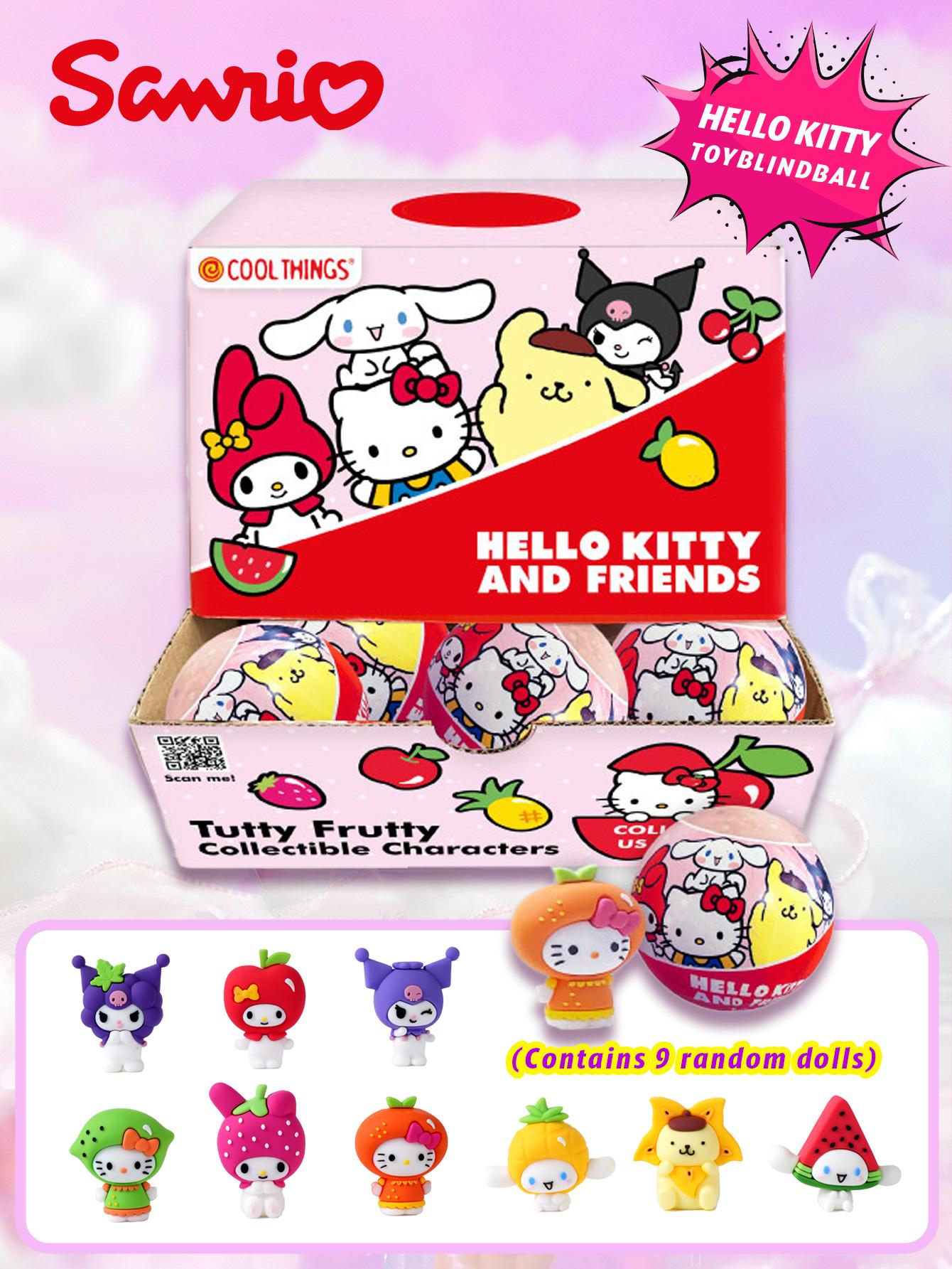 1PC Officially Sanrio Mystery Blind Box Blind Bags Cute Fruits Pattern Blind Ball A Surprise Series Random One Hello Kitty My Melody Kuromi Pompompurin Cinnamoroll 3D Anime Characters Collectible Merch Desktop Decor Christmas Gifts For Friends