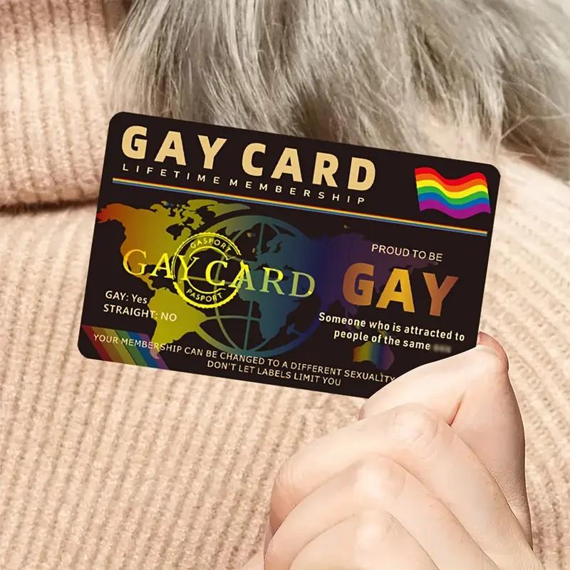 1 or 3 LGBTQ+ Pride Lifetime Membership Cards - Non-adhesive PVC gay ID-style membership cards, souvenirs for LGBTQ+ individuals and allies, birthday and community event gifts, rainbow heart design, high-gloss texture printing, funny and humorous style