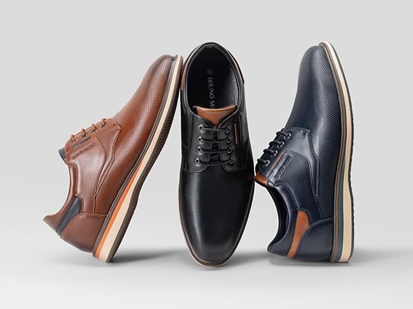 Bruno Marc Men's Wide Lace-Up Casual Dress Sneakers