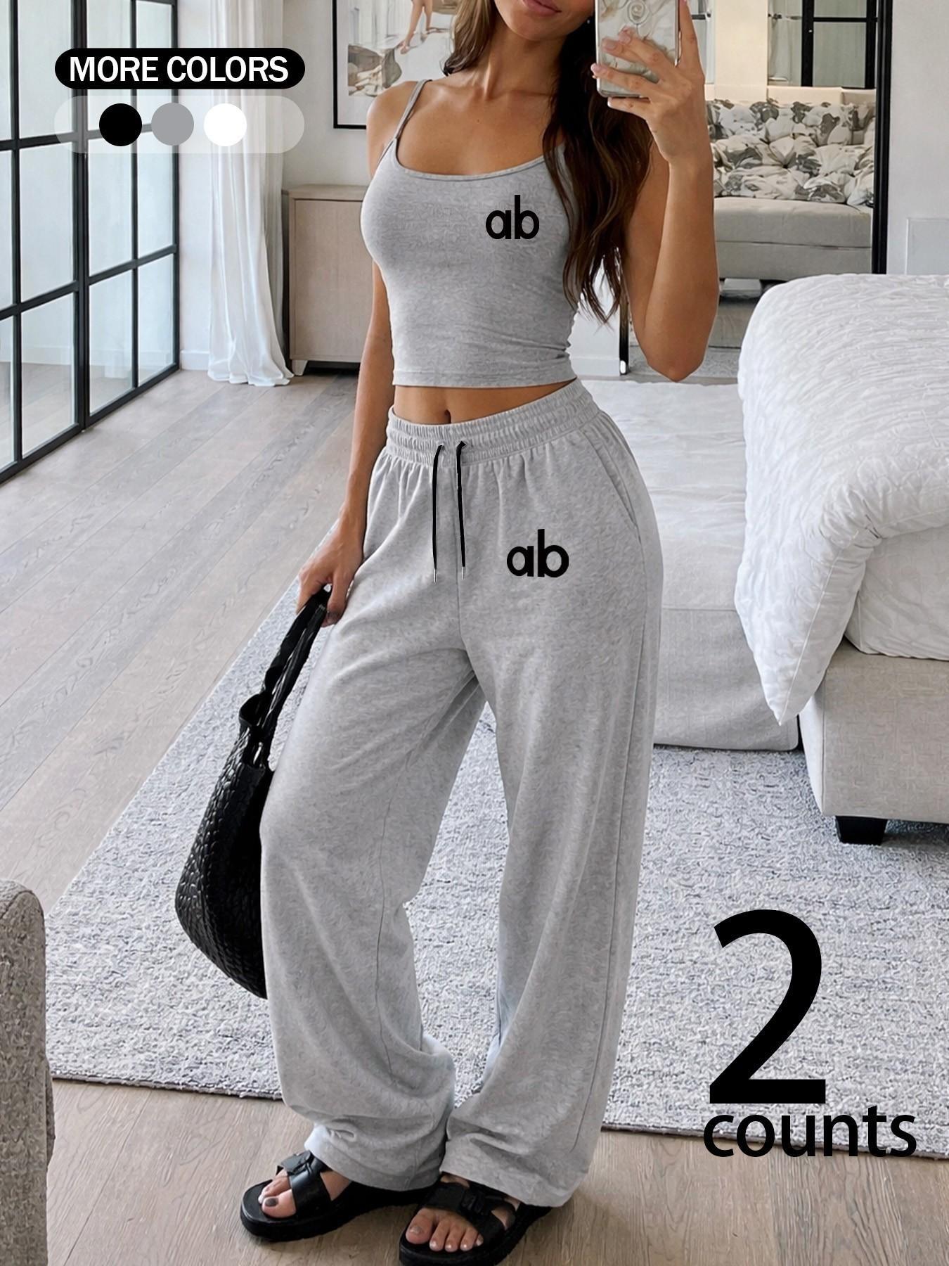 Women's V Neck Sleeveless Top & Straight Leg Pants Set, Casual Summer, Soft Fabric, Perfect for Daily Wear