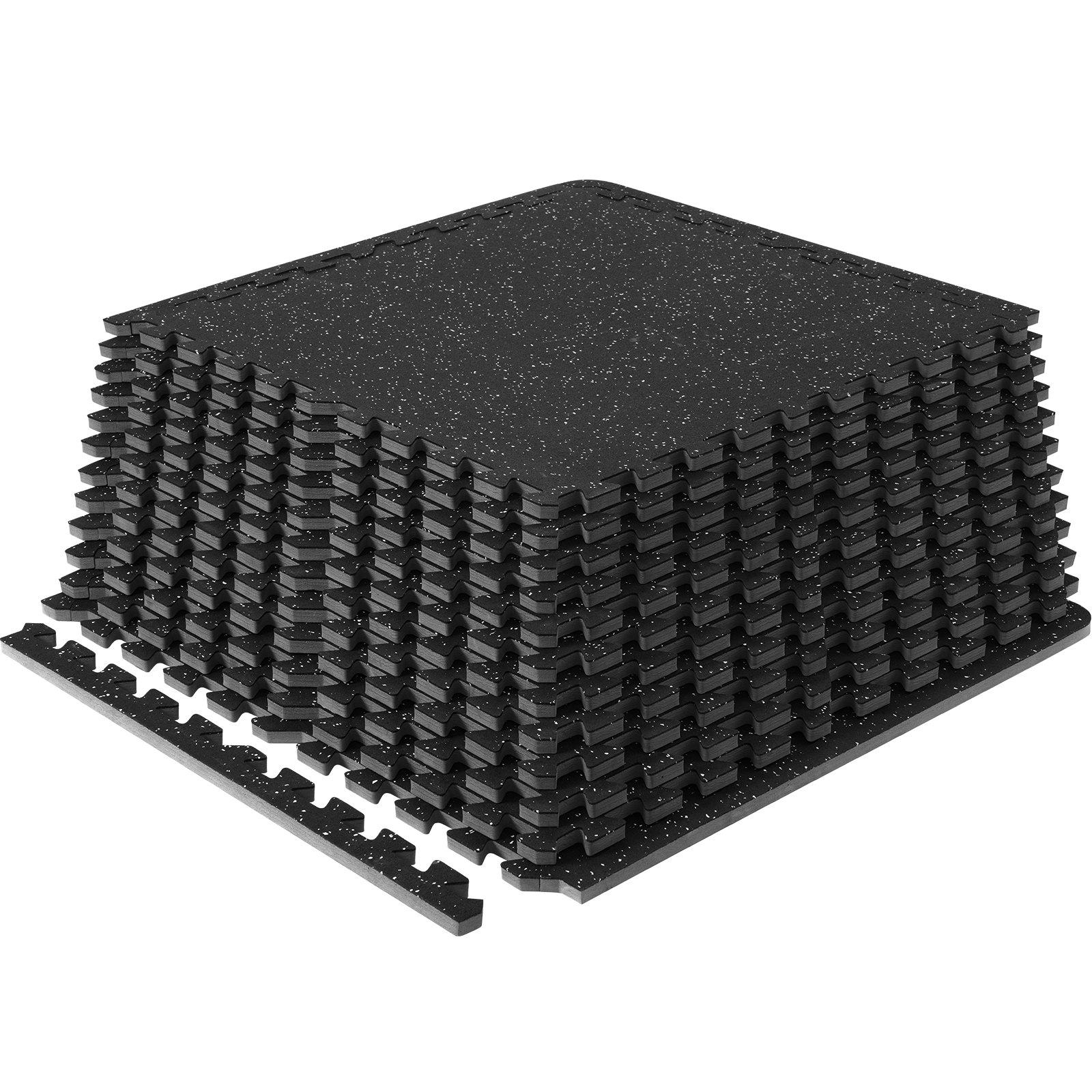 VEVOR EVA Interlocking Foam Floor Mats, 0.56 in Thickened 12 Pcs Puzzle Rubber Tiles, 24x 24 in Exercise Floor Mat for Workout Fitness, Heavy Duty Flooring Mats for Home, Gym, Office-48 Sq Ft