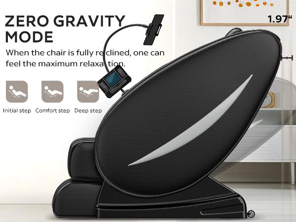Massage Chair Recliner with Zero Gravity, Full Body Massage Chair with Heating, Bluetooth Speaker, Airbags, Foot Roller, Touch Screen, Space-Saving for Office,Faux Leather