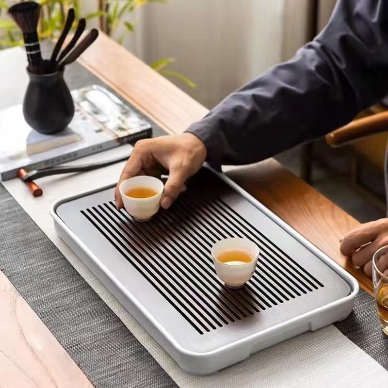 Home Simple Small Tea Tray, Water Storage Type Bamboo Tea Seat, Round ...