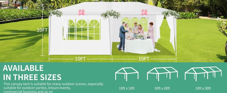 HOTEEL 10'x10'/20'30' Party Tent Large Canopy Tent for Weddings, BBQ, Parties, Patio Camping Gazebo, Waterproof For Summer Season Camping Wedding