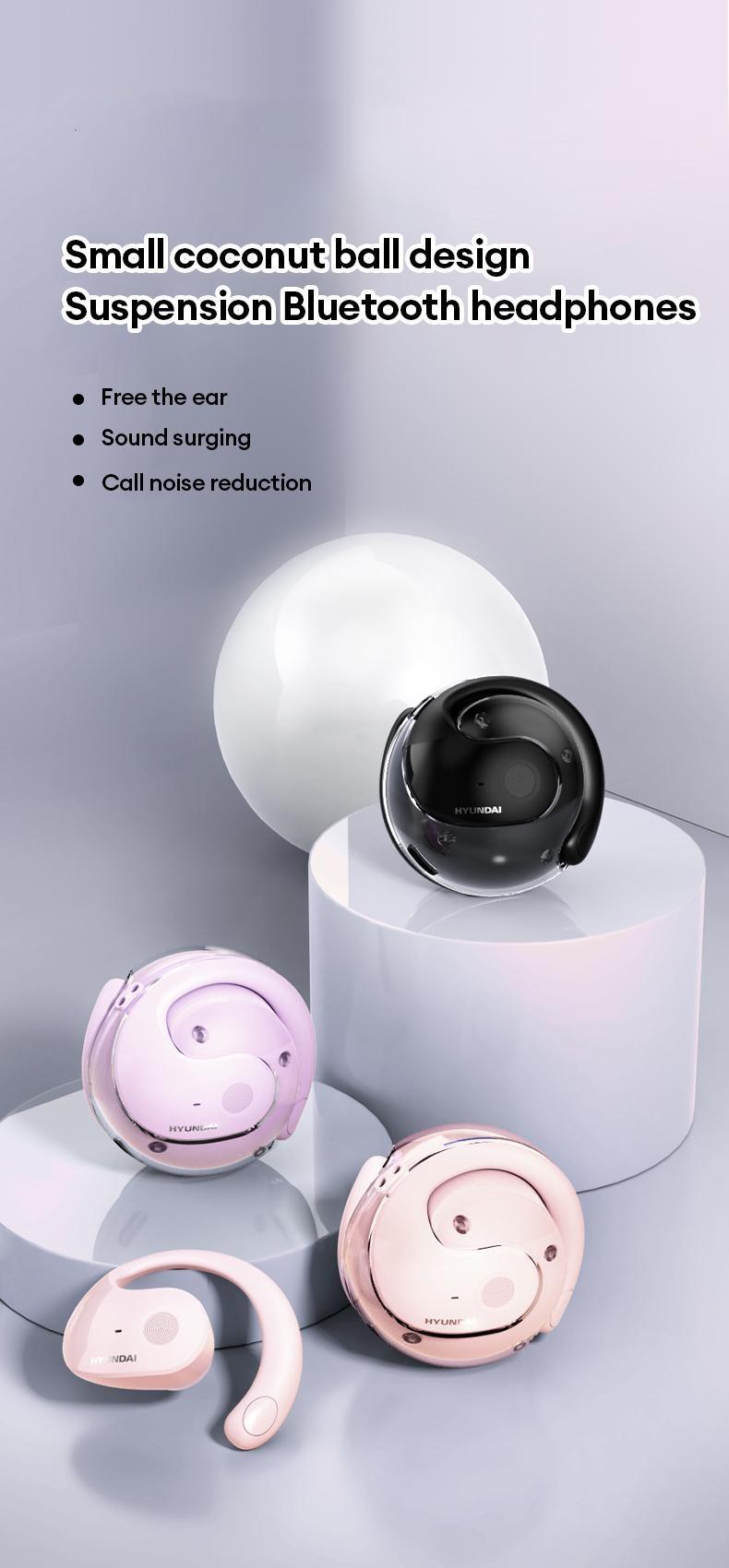 HYUNDAI T26 PRO Audio Earbud Wireless Bluetooth 5.4 Stereo Headset, Chargeable & Automatic Connection, Noise Reduction, Waterproof Sport Headphones for Music & Calls