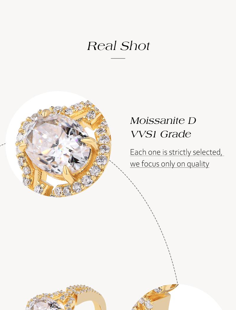 1.5CT Oval Shape D Color VVS1 Synthetic  Moissanite Ring for Women Birthday Gift Daily wear Fine Jewelry R194
