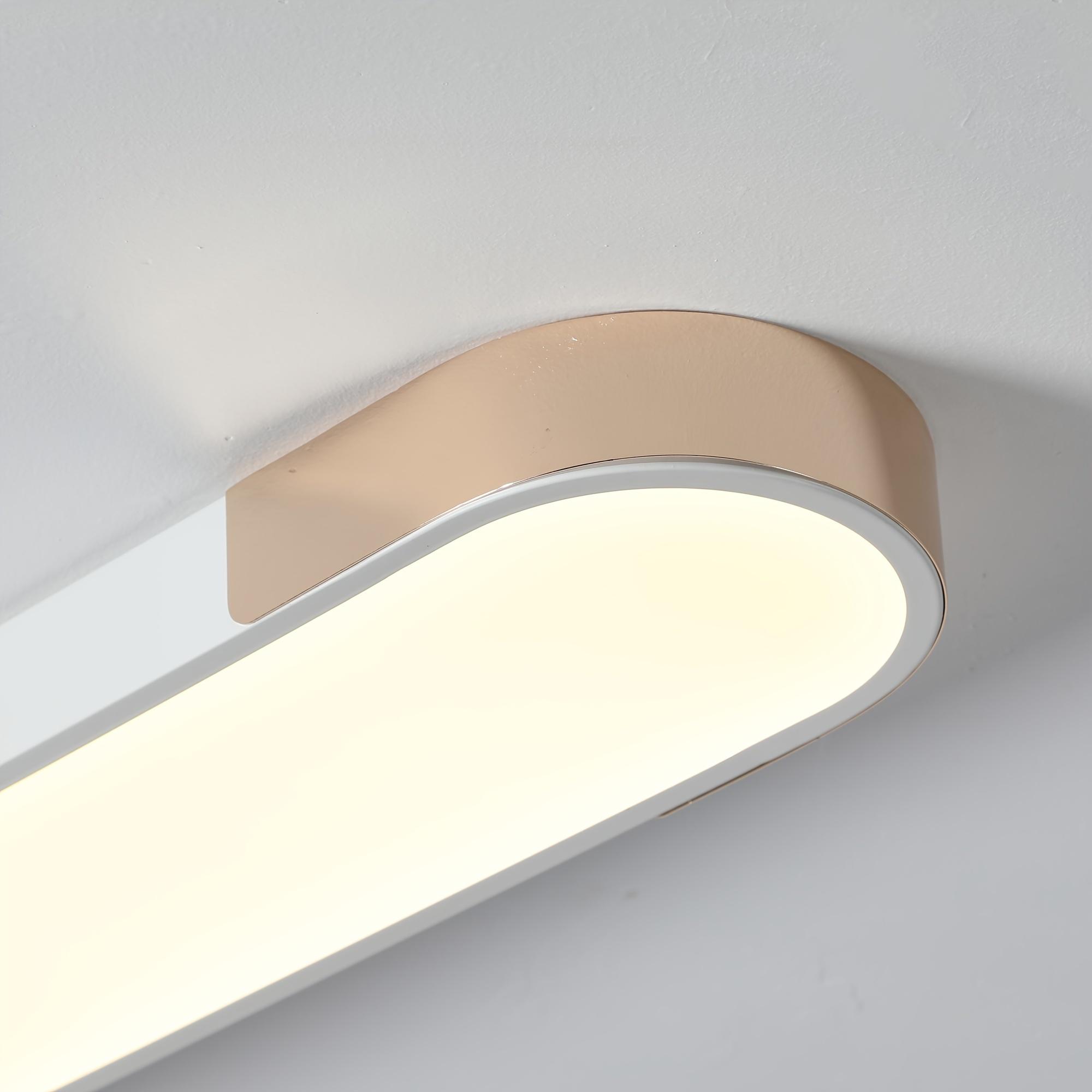 Garwarm  Modern LED Dimmable Ceiling Lamp with Remote Control - Linear Ceiling Light Chandeliers for Kitchen, Living Room, Dining Room, Bedroom (Gold, 39.4in)