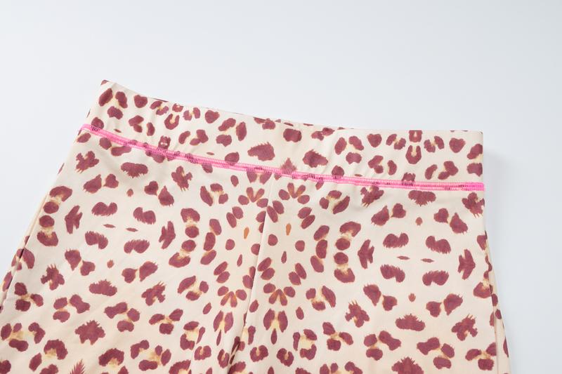 Sexy Leopard Print Sports Suit Women's 2025 Spring  New Long Sleeve Zipper Hoodie Crop Top & Long Wide-Leg Pants 2 Pieces Set Casual Party Club Elegant Wear Girls Clothes