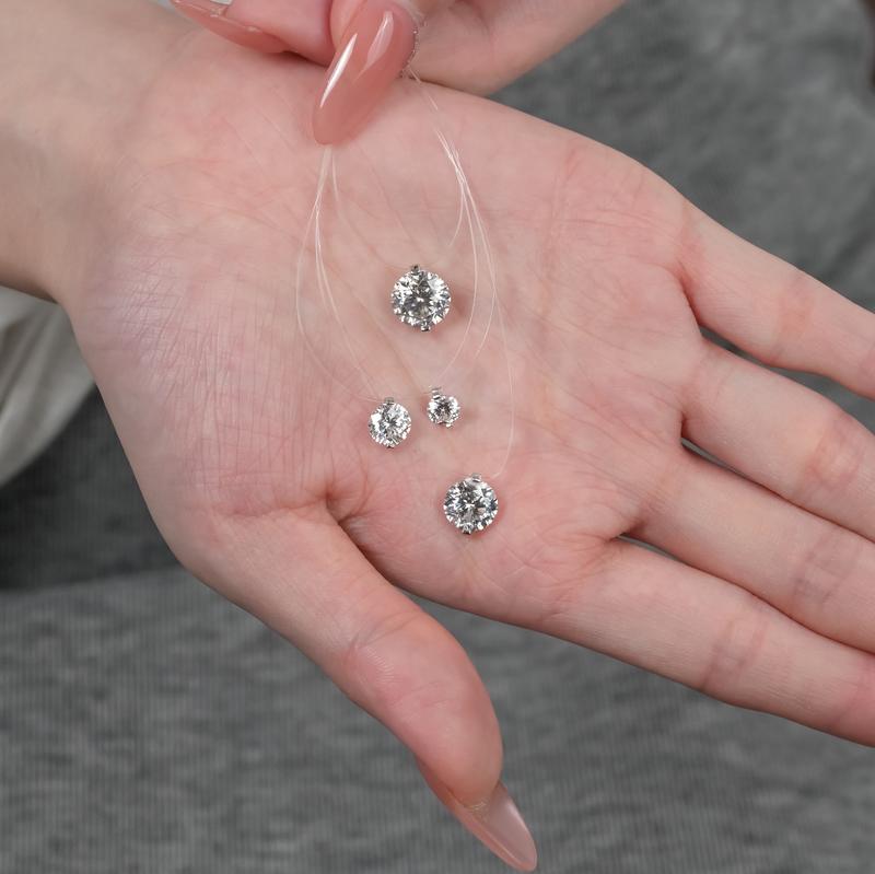 【#450 New Choker Necklace】Invisible 1-3CT Clear Nylon Thread Necklacevvs Synthetic Moissanite Necklace in 925 Sterling Silver Birthday Mother's Day Gift for Men Women Wedding Invisible Necklace 【#450 New Choker Necklace】Invisible 1-3CT Clear Nylon Thread Necklacevvs Synthetic Moissanite Necklace in 925 Sterling Silver Birthday Mother's Day Gift for Men Women Wedding Invisible Necklace