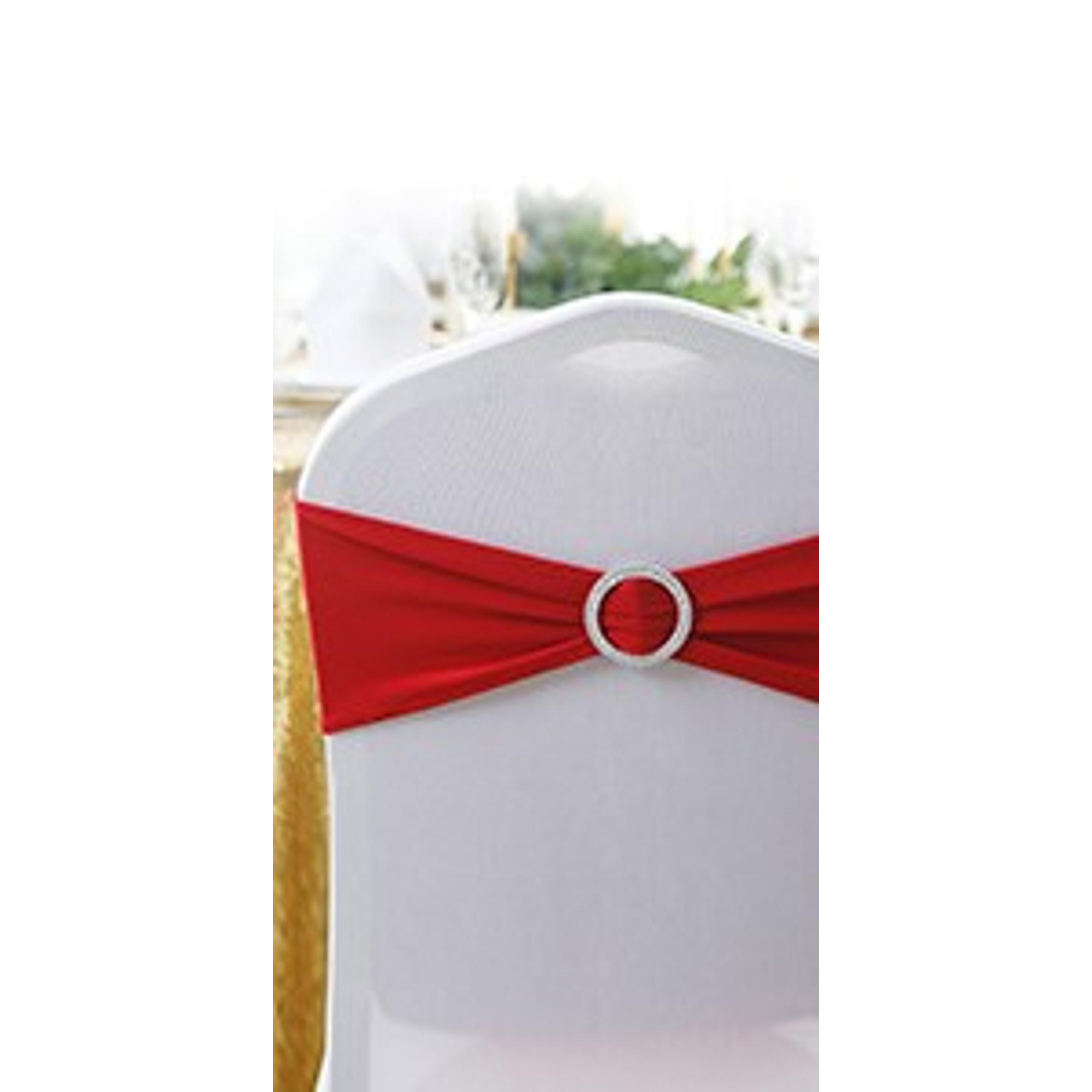 25 Pack Fuchsia Spandex Chair Sashes with Buckle Sliders for Wedding Party DecorationGift