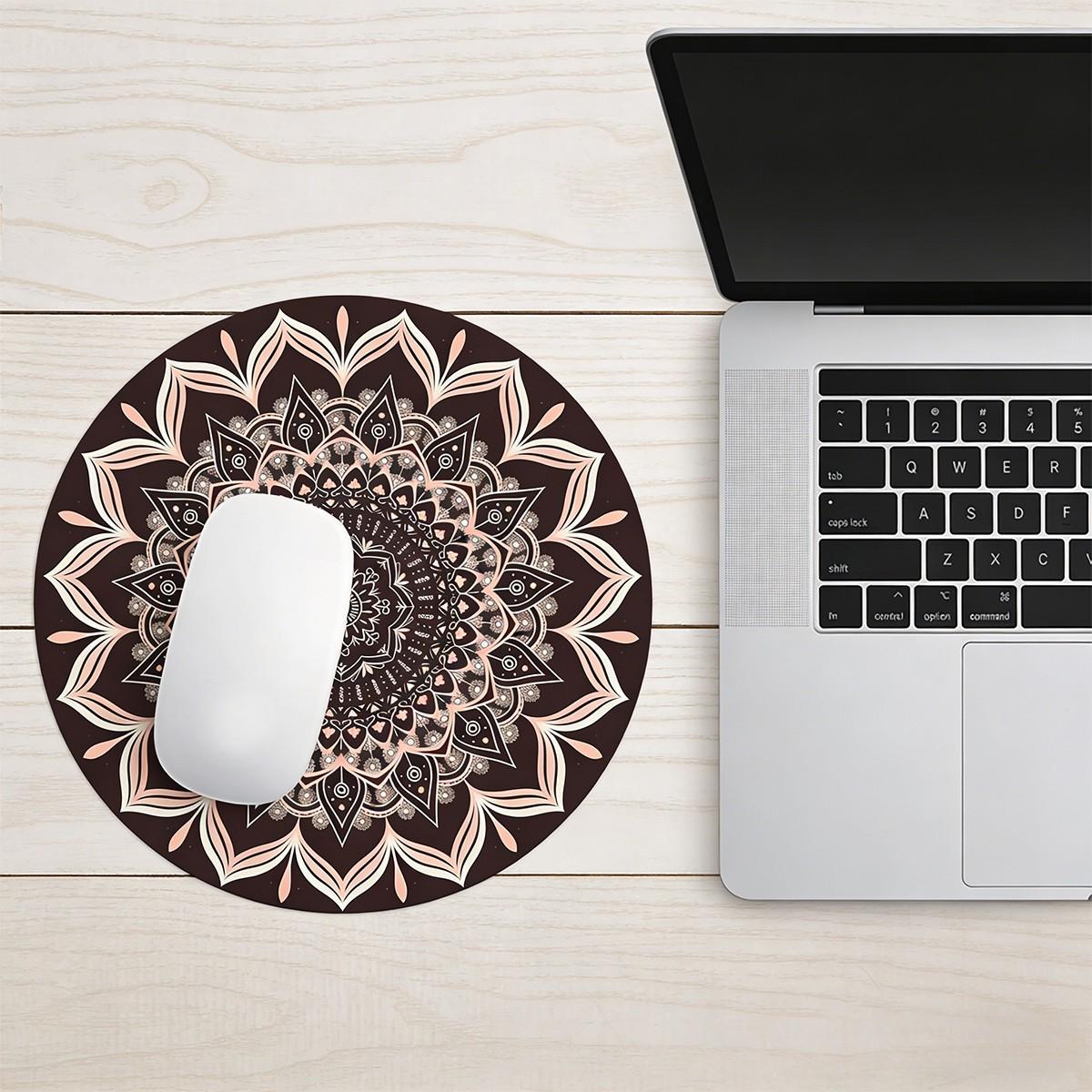 Fashion Gyro Round Mouse Pad, Anti-Slip Rubber Base, Gaming Mouse Pad, Office Desk Mat, Gift for Girls and Women, 7.87 Inches