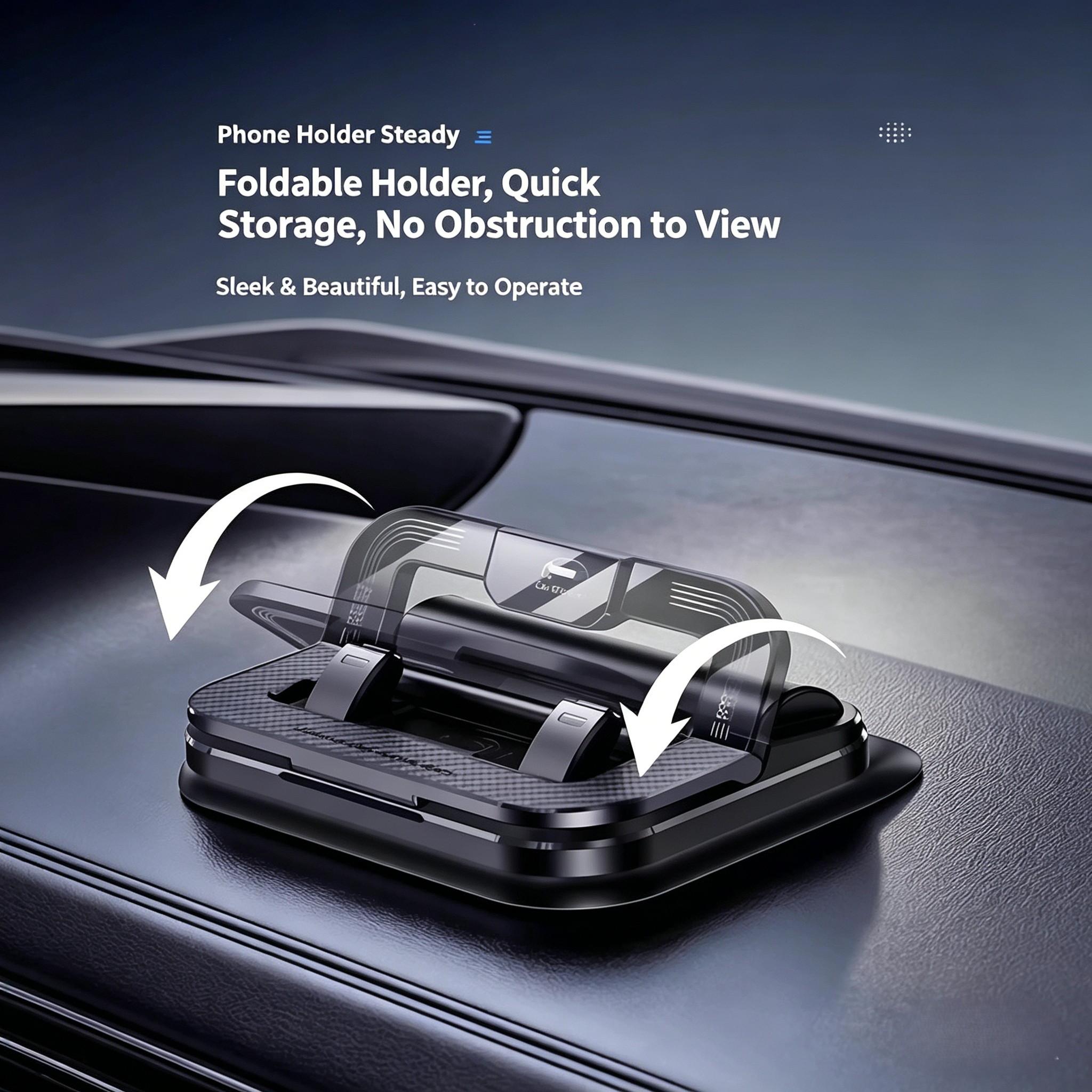 New Two-In-One Car Phone Holder Dashboard Parking Sign Navigation Stand, Temporary Parking Number Plate for Car Interior Use