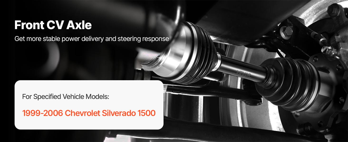 VEVOR CV Axle Shaft Assembly, 2 Pieces Front Left Right (Driver and Passenger Side), Automotive Replacement Axles Pair Compatible with 1999-2006 Chevrolet Silverado 1500, Alloy Steel Carbon Steel