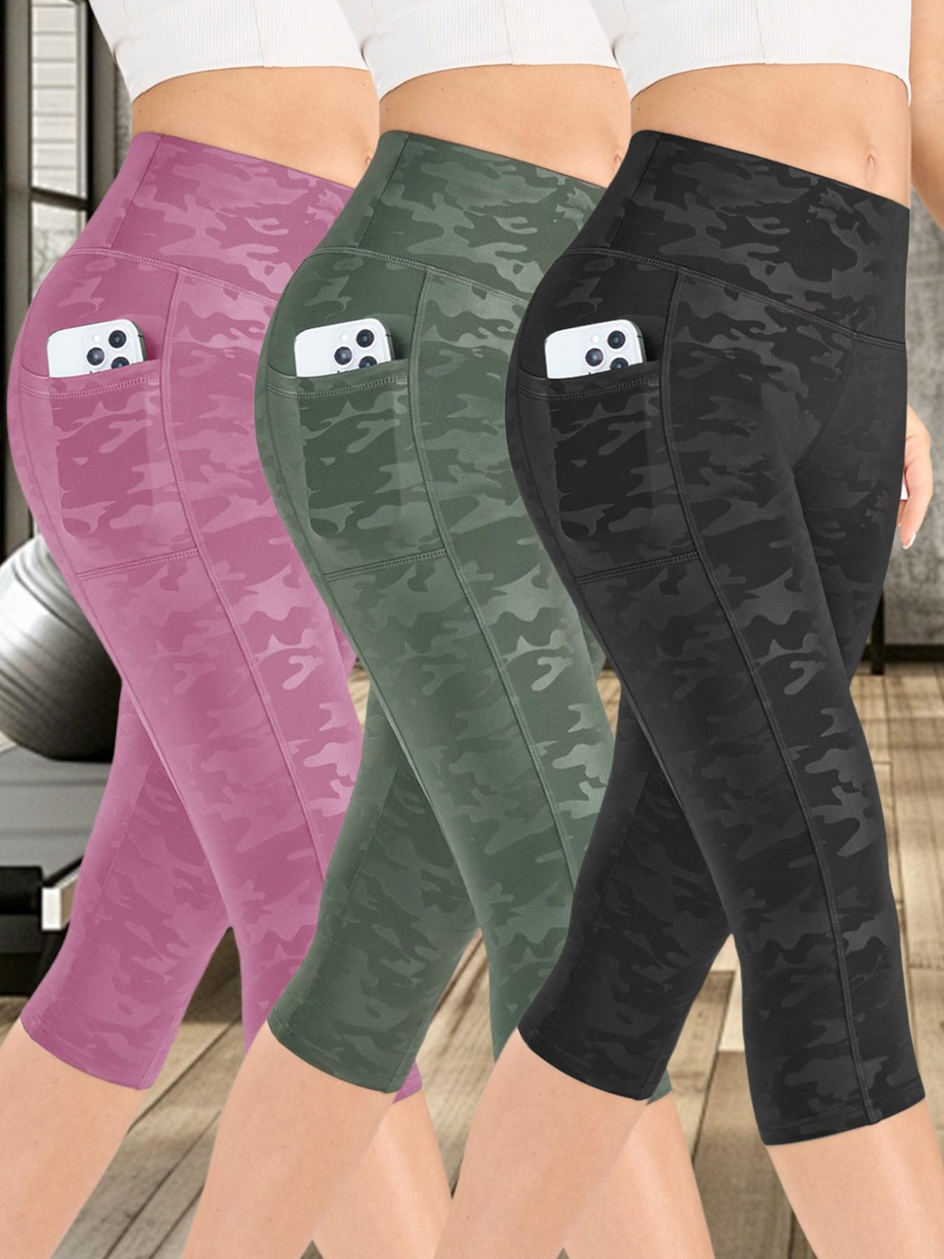 Women's Camo Print High Waist Stretchy Sports Leggings, Breathable Comfortable Skinny Pants, High Stretch Yoga Leggings, Workout Legging Capris, Ladies Sportswear for Indoor Outdoor Wear