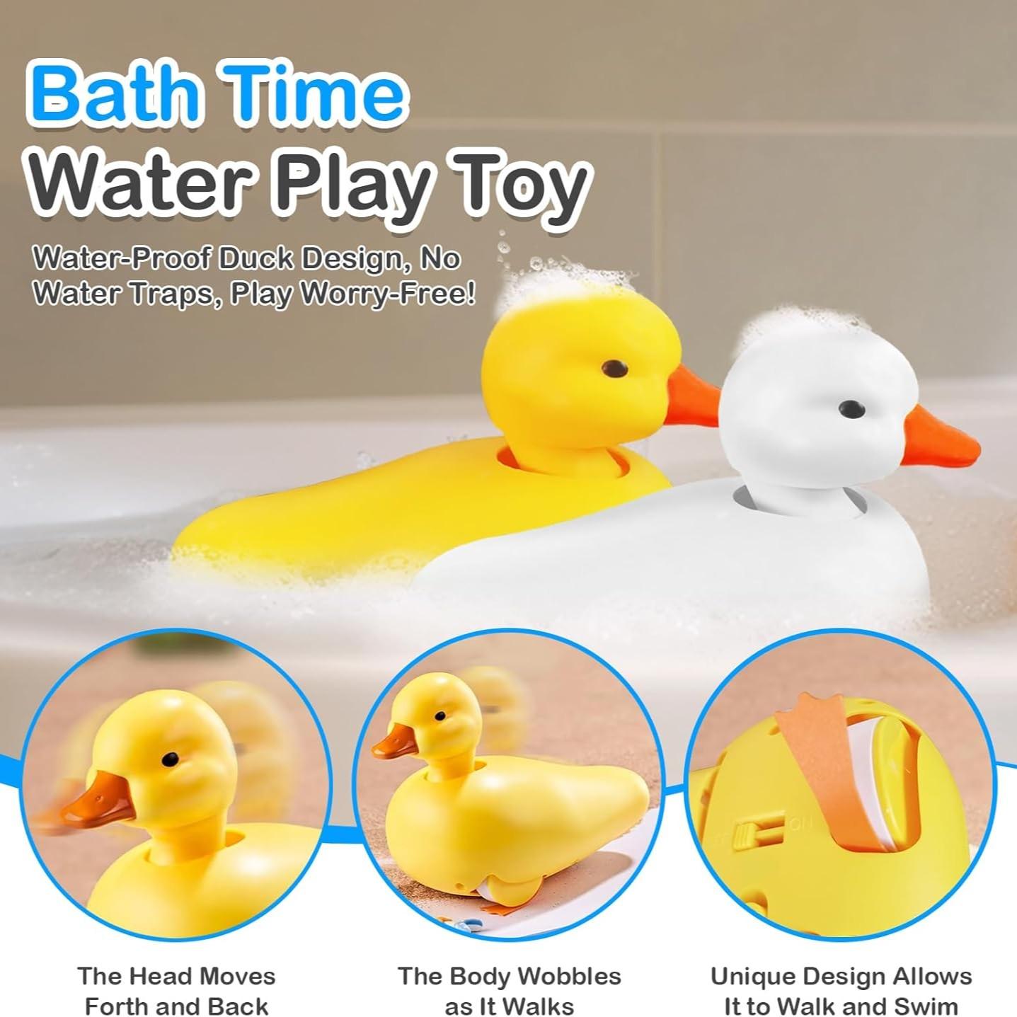 Duck Bathtub & Pool Toys - Realistic Walking Duck | Waterproof Baby Bath Toys, Gift for Toddler Boys & Girls，duck toy,duck toys,inflatable duck,duck toys for toddlers 1-3,duckeys,duck slide bath toy,toy ducks,dancing duck,toys for ducks,duck game for todd
