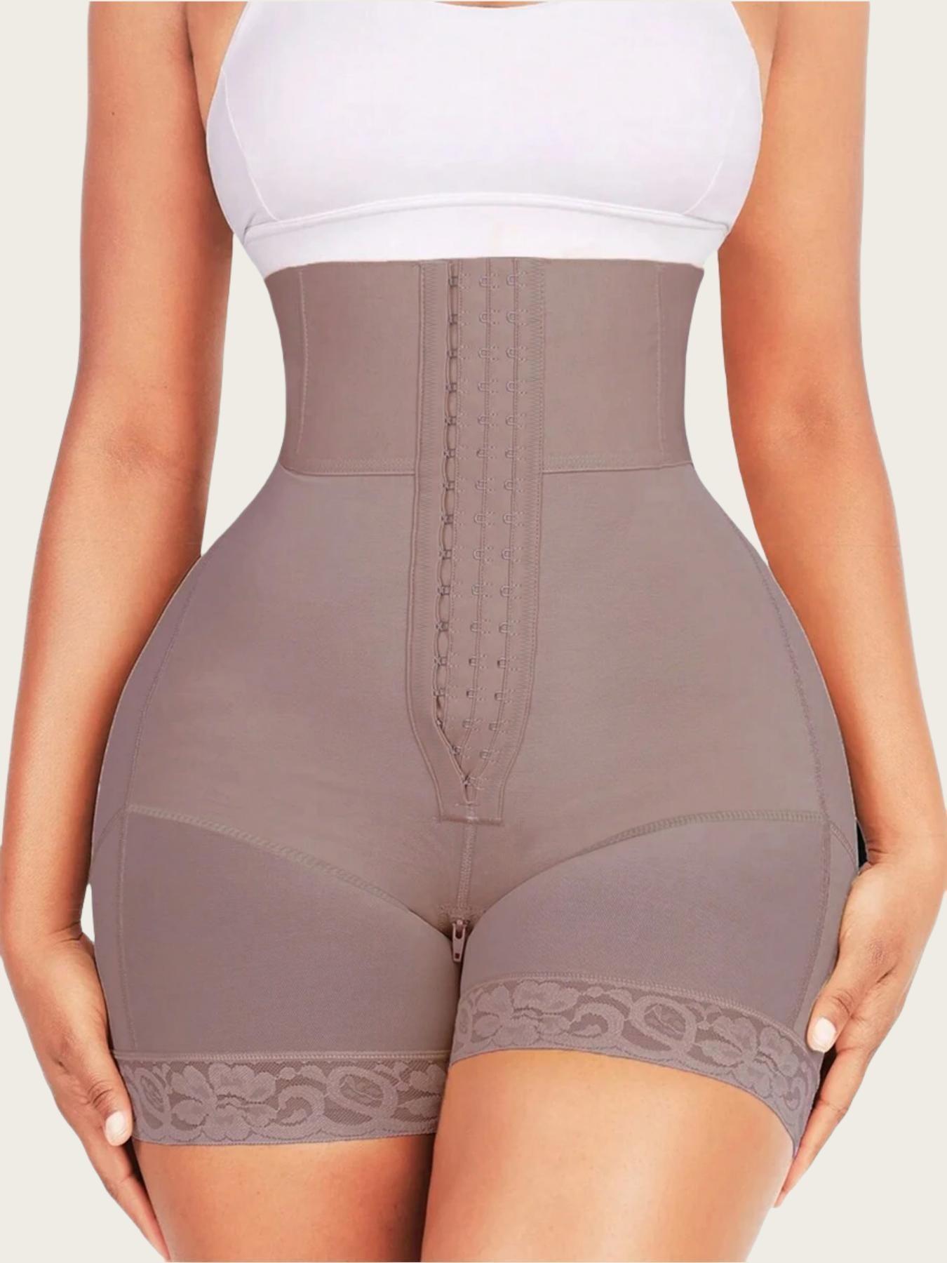 1 Count Women's Tummy Control, High Waisted Shapewear, Abdomen Shapewear, Fajas, High Waist Stretch Sculpting Shapewear Shorts, Colombian Shapewear, Front Adjustable Hook Closure Compression Shaping Panty, Idea for Yoga & Fitness