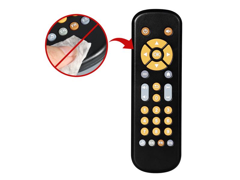 Orzbow Baby Remote Control Toy for 6 Months+ with Music, TV Remote Toy with Realistic Light and Sound - English, French and Spanish for Infant Play Remote Musical Toys, BPA Free, Black