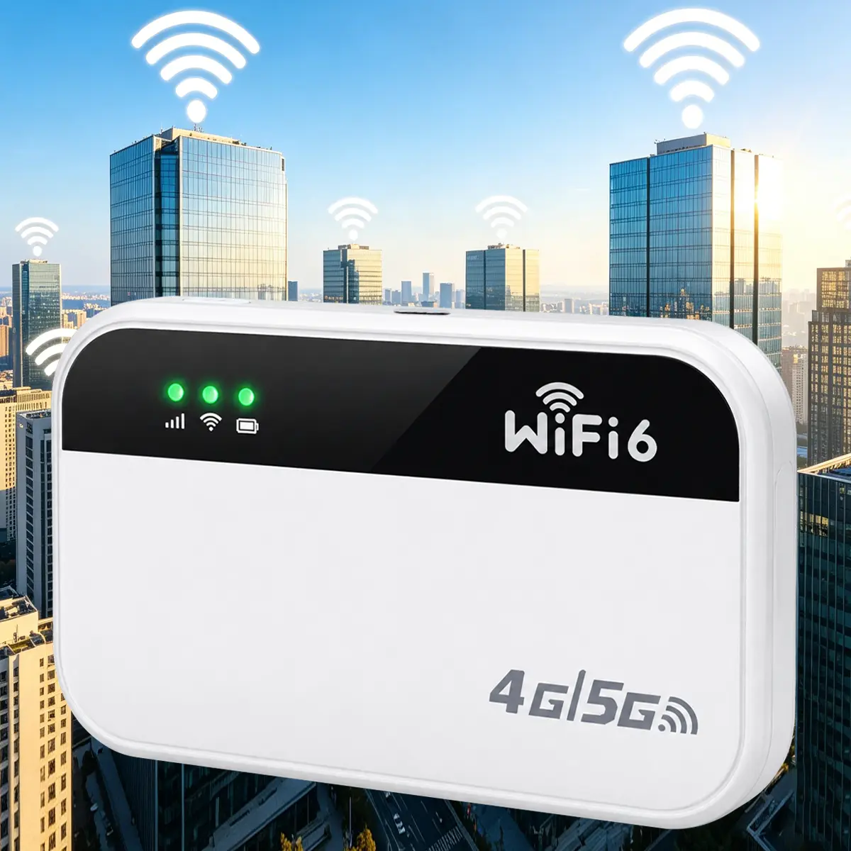 Compact Pocket 4G 5G WiFi6 Mobile Router, 300Mbps High Speed Portable Hotspot, 3000mAh Battery Up to 12H Runtime, Multi Devices Support, Secure Network for Travel, Camping & Road Trip.