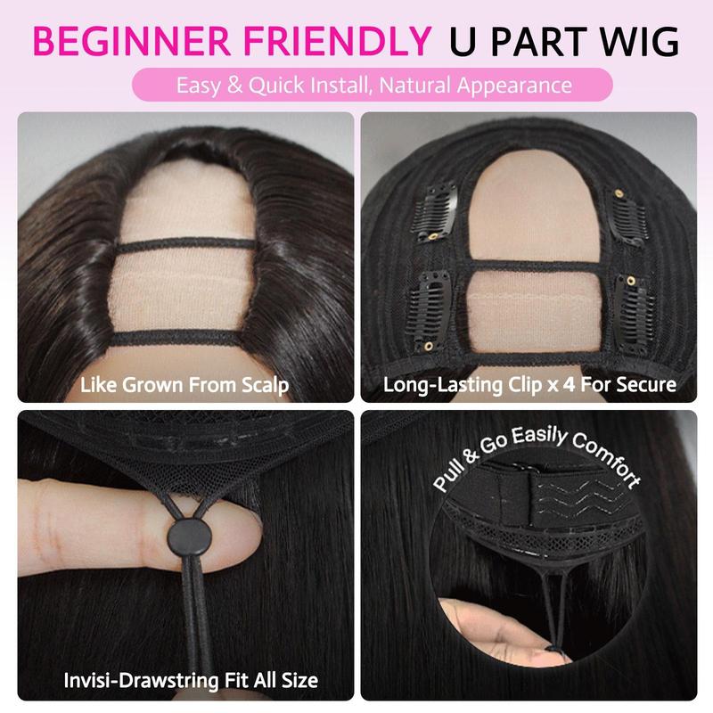 Recool Hair U Part Butterfly Layer Cut Loose Wave/Straight Human Hair Wigs for Women Real Scalp Beginner Friendly Elastic Drawstring 100% Human Hair#TikTokShopBlackFriday