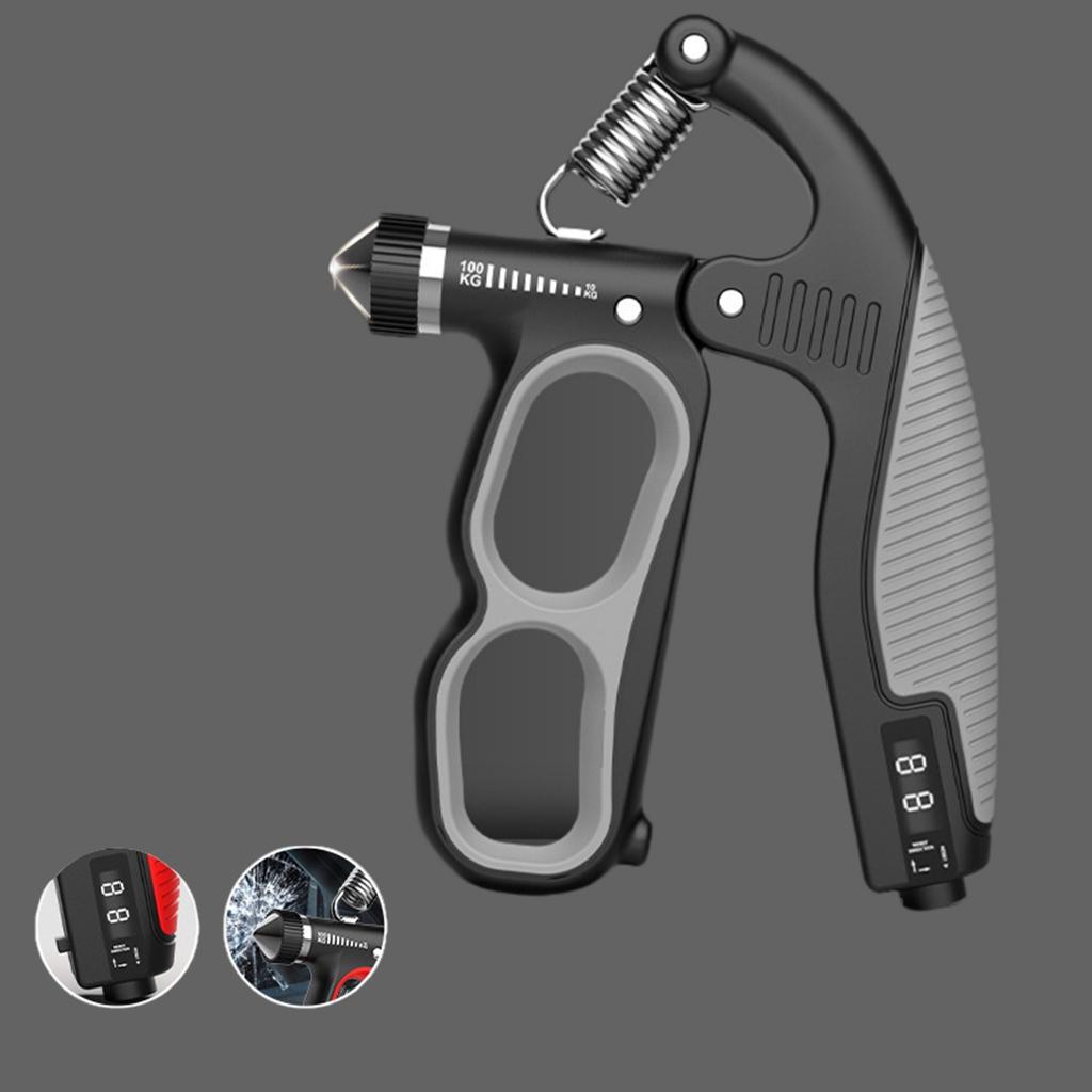 Adjustable Hand Grip Strengthener, Finger Gripper for Muscle Training & Recovery, Portable Emergency Window Breaker Included, Hand Grip Exerciser
