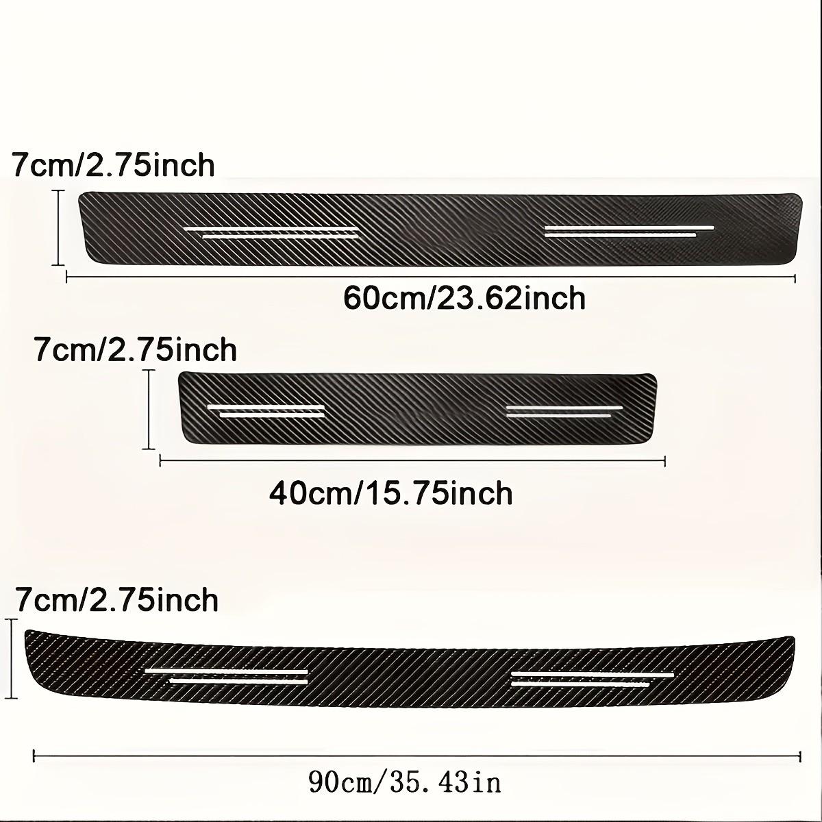 5-Pack Heart Carbon Fiber Car Threshold Guards, Scratch-Resistant Decorative Trim, Perfect Fit for Vehicle Protection