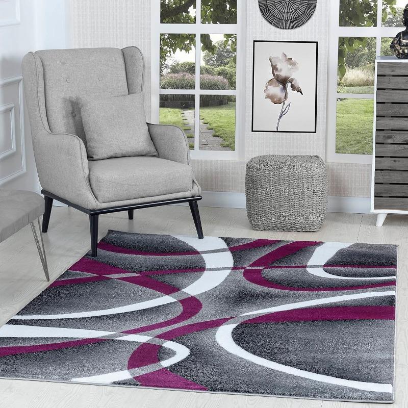 Modern Abstract Curved Line Geometric Flannel Area Rug - Yellow Grey White Contemporary Print Soft Mat for Living Room, Non-Slip Minimalist Home Decor#AbstractCurveRug #GeometricContemporaryMat #MinimalistHomeDecor #YellowGreyCarpet #NonSlipFlannelRug