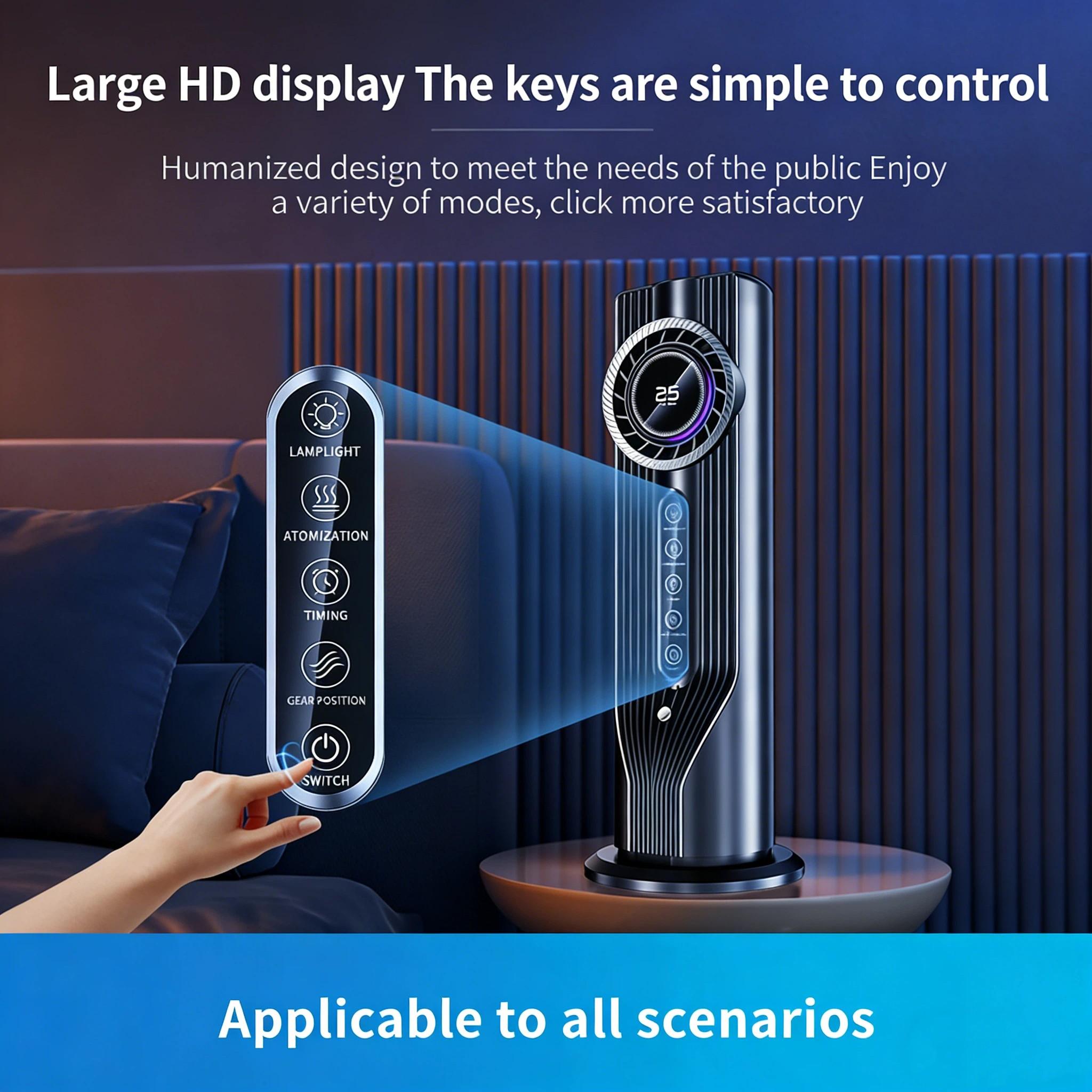 Portable Air Cooler Desktop Fan, 3-In-1 Cooling Humidifier, 6 Speeds, 100L Capacity, USB Powered, Compact Design, Timer, Office & Bedroom Use